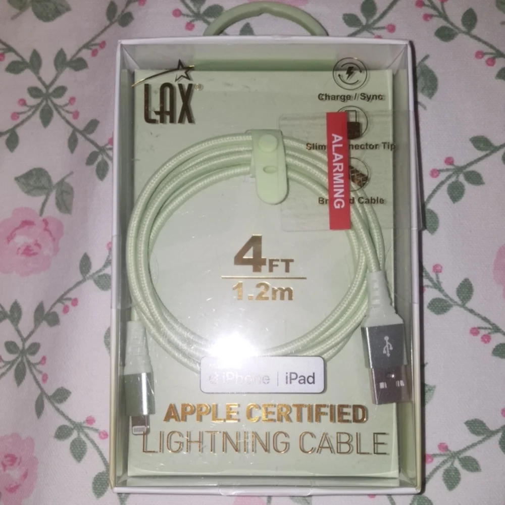 Apple-Certified Lightning Cable - Green, Rose Gold & Purple